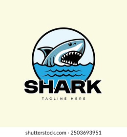 shark logo vector art illustration design