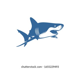 Plantilla de diseño vectorial del logotipo de los tiburones, logotipo de los tiburones de silueta, ilustración