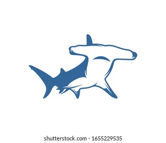 Shark logo vector design template, Silhouette Shark logo, Illustration