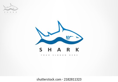Shark logo vector. Fish animal design.