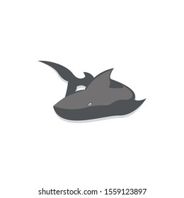 shark logo vector illustration. black shark logo icon.