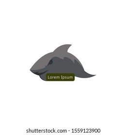 shark logo vector illustration. black shark logo icon.