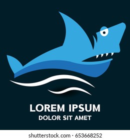 Shark logo . Vector illustration isolated on background .
