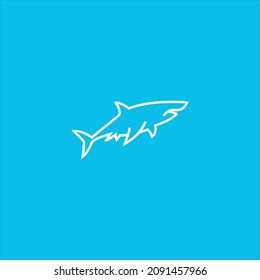 shark logo vector template line art