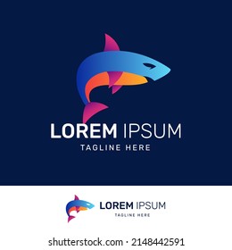 Shark logo with a very elegant and luxurious gradient color