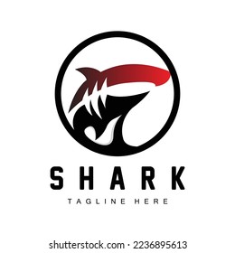 Shark Logo, Wild Fish Vector Illustration, Ocean Predator, Product Brand Design Icon