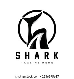 Shark Logo, Wild Fish Vector Illustration, Ocean Predator, Product Brand Design Icon