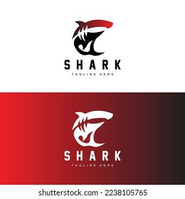 Shark Logo, Wild Fish Vector Illustration, Ocean Predator, Product Brand Design Icon