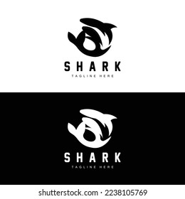Shark Logo, Wild Fish Vector Illustration, Ocean Predator, Product Brand Design Icon