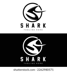 Shark Logo, Wild Fish Vector Illustration, Ocean Predator, Product Brand Design Icon
