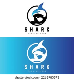 Shark Logo, Wild Fish Vector Illustration, Ocean Predator, Product Brand Design Icon