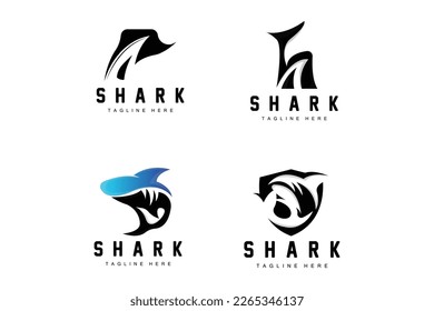 Shark Logo, Wild Fish Vector Illustration, Ocean Predator, Product Brand Design Icon