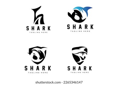 Shark Logo, Wild Fish Vector Illustration, Ocean Predator, Product Brand Design Icon