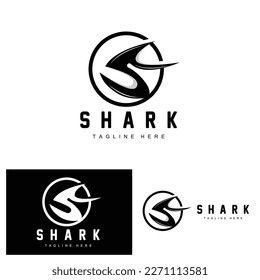 Shark Logo, Wild Fish Vector Illustration, Ocean Predator, Product Brand Design Icon