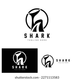Shark Logo, Wild Fish Vector Illustration, Ocean Predator, Product Brand Design Icon