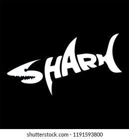 Shark Logotype On Black Background Vector Stock Vector (Royalty Free ...