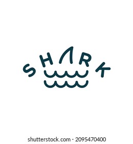 Shark logotype, shark and waves