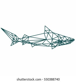 SHARK LOW POLY POLYGONAL TRIANGLE GEOMETRIC