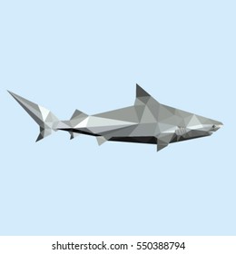 SHARK LOW POLY POLYGONAL TRIANGLE GEOMETRIC
