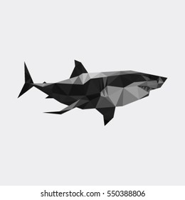 SHARK LOW POLY POLYGONAL TRIANGLE GEOMETRIC