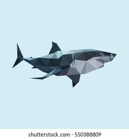 SHARK LOW POLY POLYGONAL TRIANGLE GEOMETRIC