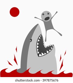 Shark and man