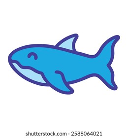 Shark marine life icon illustration