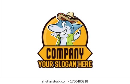 Shark mascot character logo company