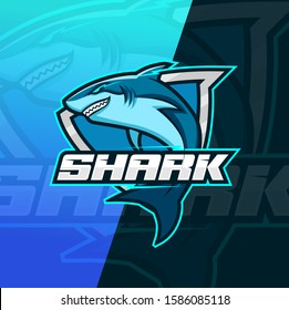 shark mascot esport logo design