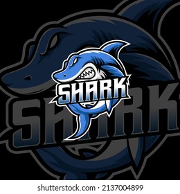 Shark mascot and esport logo design