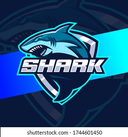 shark mascot esport logo designs