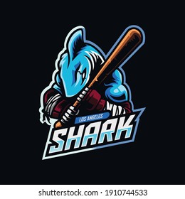 Shark mascot for esport and sport team logo Premium Vector