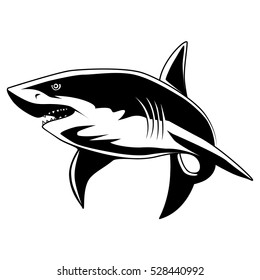 Shark mascot. Great white shark sign logo on a white background. 
