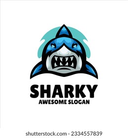 shark mascot illustration logo design