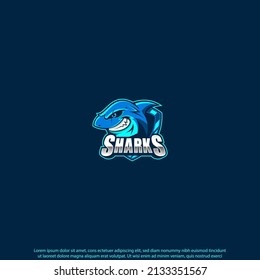 Shark mascot logo design good use for symbol identyti emblem brand and more