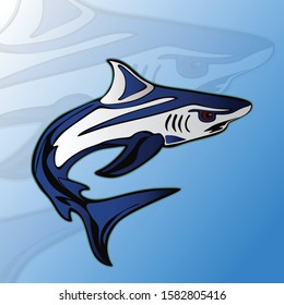 shark mascot logo design vector