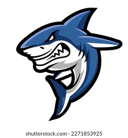 Logo de la mascota del tiburón. Logo de Shark Sport