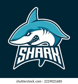 Shark mascot logo. Shark esport logo. fish shark esport gaming mascot logo template