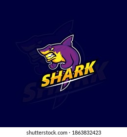 Shark mascot logo icon design