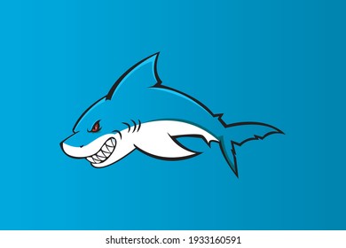 SHARK MASCOT LOGO ILLUSTRATION VECTOR 