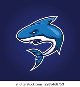 Shark mascot logo template vector illustration