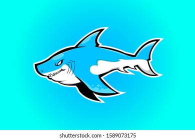 SHARK MASCOT LOGO VECTOR EPS