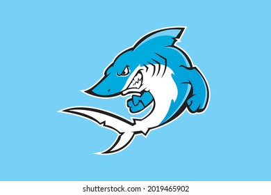 SHARK MASCOT LOGO VECTOR ILLUSTRAION EPS