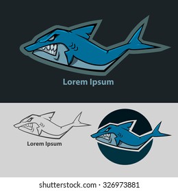 shark mascot, sport team logo, for club emblem idea