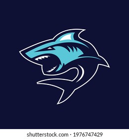 Shark mascot vector log design