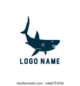 Shark minimalist silhouette logo design. Shark silhouette vector illustration with white background
