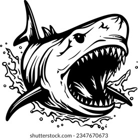 Shark | Minimalist and Simple Silhouette - Vector illustration
