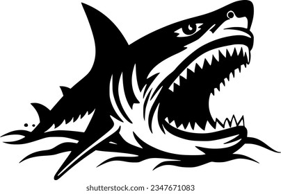 Shark | Minimalist and Simple Silhouette - Vector illustration