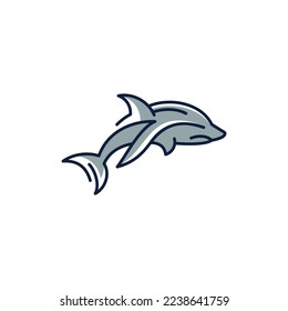 Diseño de logotipo de línea moderna de tiburón
