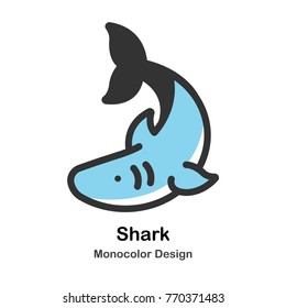 Shark Mono-color vector illustration